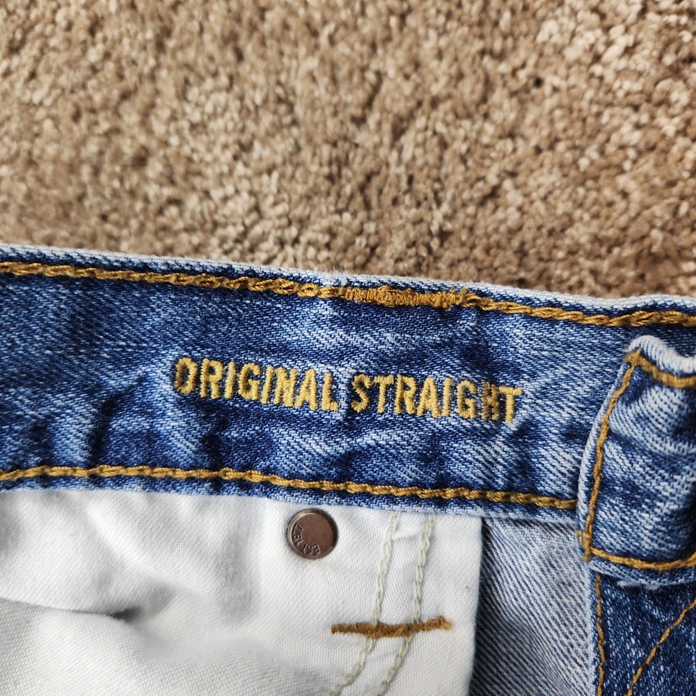 American Eagle Outfitters Mens Original Straight Blue Jeans 38x32 Medium Wash - Picture 4 of 7